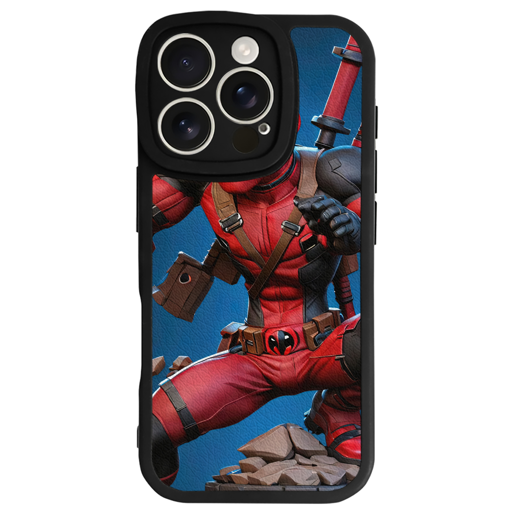 （画像用） Deadpool デッドプール 【iPhone 16シリーズ対応】シリコンスマホケース（レザー調） 材質：シリコン